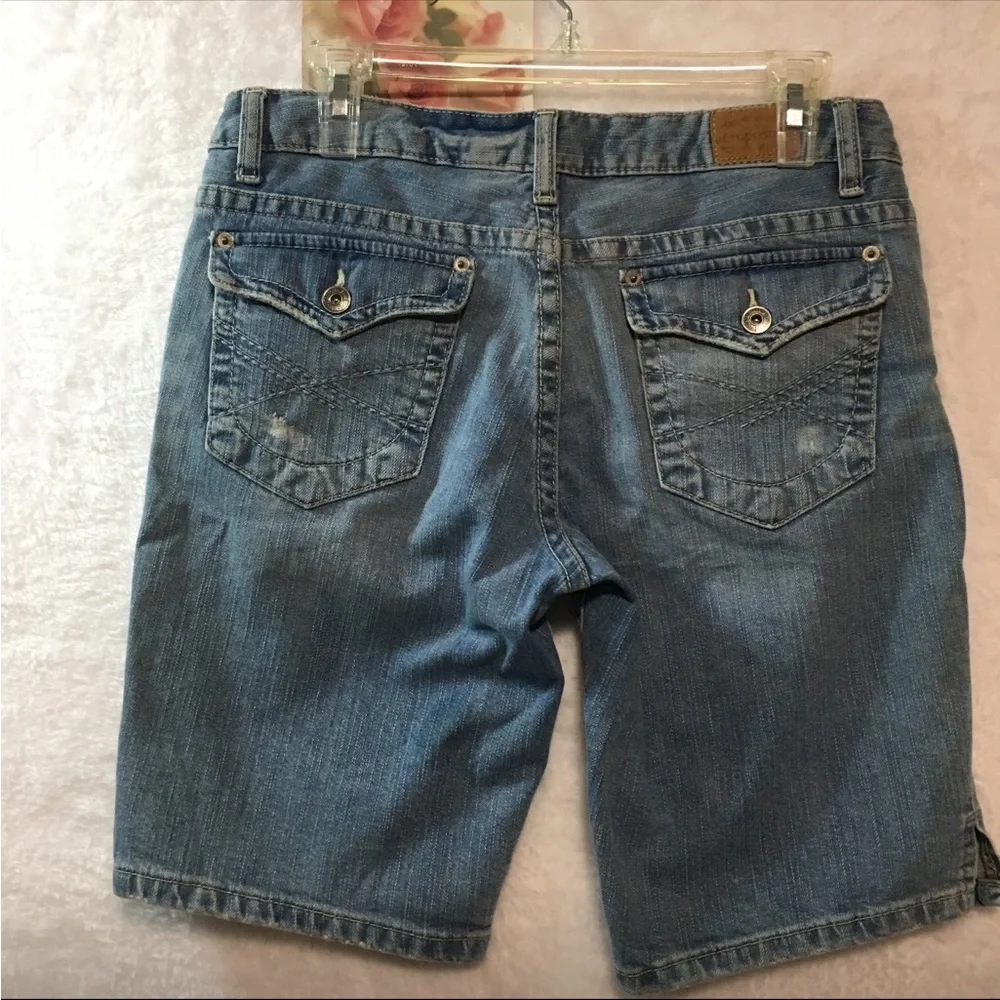 Aeropostale denim jean distressed long cotton shorts Sz 9/10